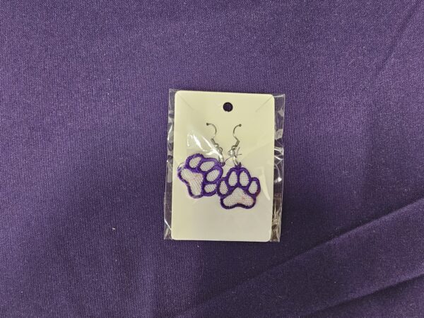 Embroidery - Paw Print Earrings - Image 2