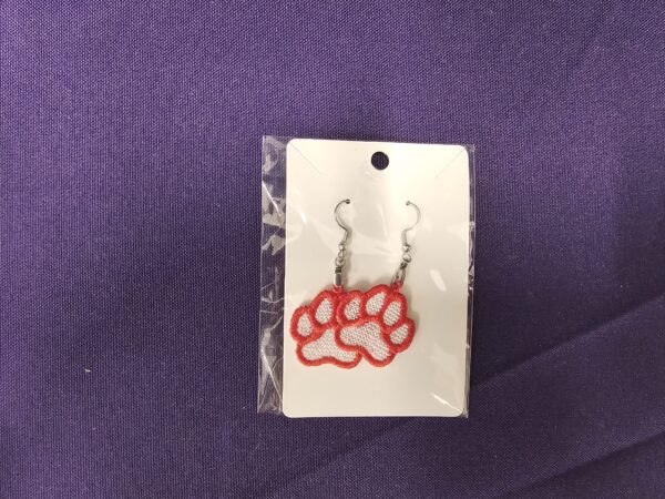 Embroidery - Paw Print Earrings - Image 6