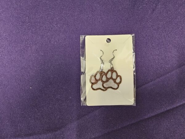 Embroidery - Paw Print Earrings - Image 3