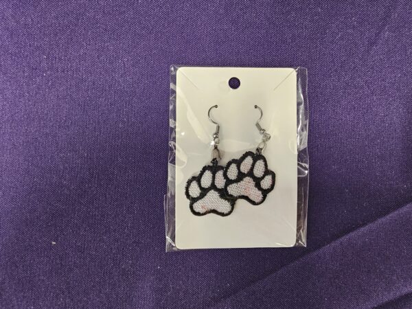 Embroidery - Paw Print Earrings